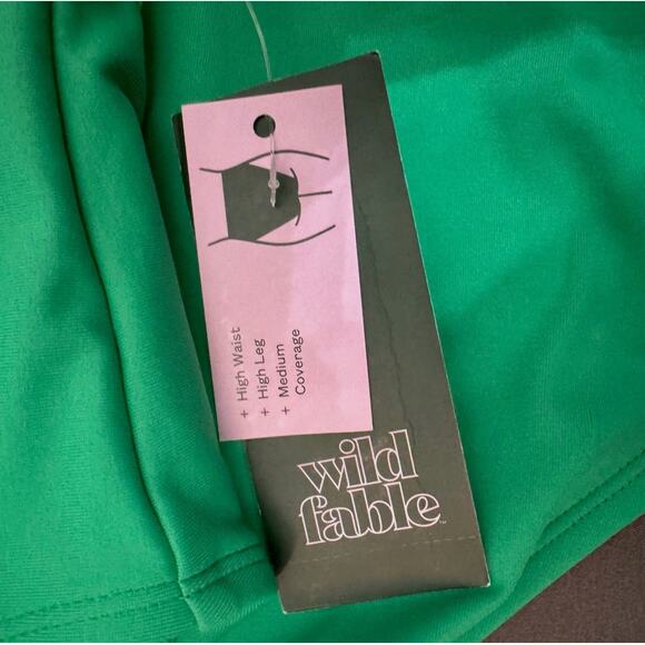 Wild Fable Bikini Bottom Womens 3X Green High Waist Cheeky Medium Coverage Bold - Picture 4 of 6